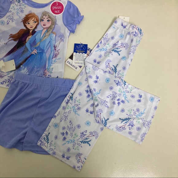 Disney Frozen Elsa Anna Cute 3pc Pajama Set - Picture 3 of 5